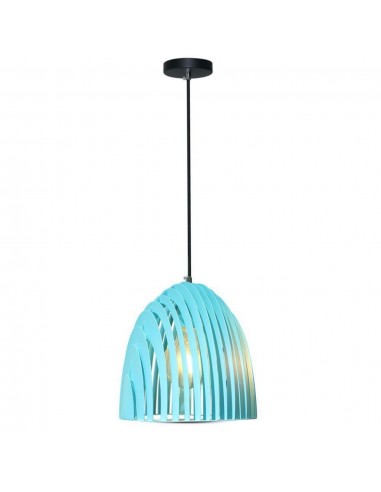 3953-Lampadario LED a Campana Prismatica in Metallo con Portalampada E Max  Colore Blu-1
