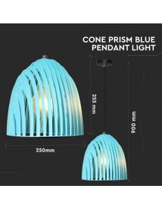 3953-Lampadario LED a Campana Prismatica in Metallo con Portalampada E Max  Colore Blu-1 2