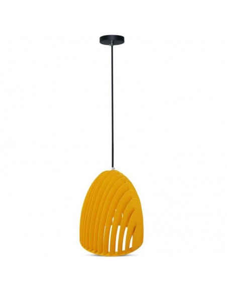 3954-Lampadario LED a Campana Prismatica in Metallo con Portalampada E Max  Colore Giallo-1