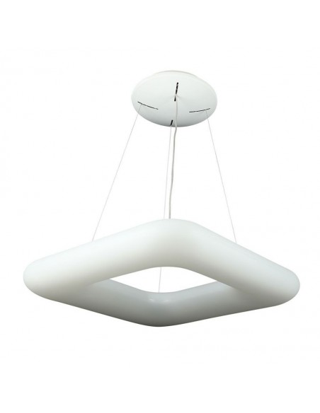 3963-Lampadario LED a Sospensione Quadrato  con Telecomando Cambio Colore  in  Corpo Bianco l cm hcm Dimmerabile-1