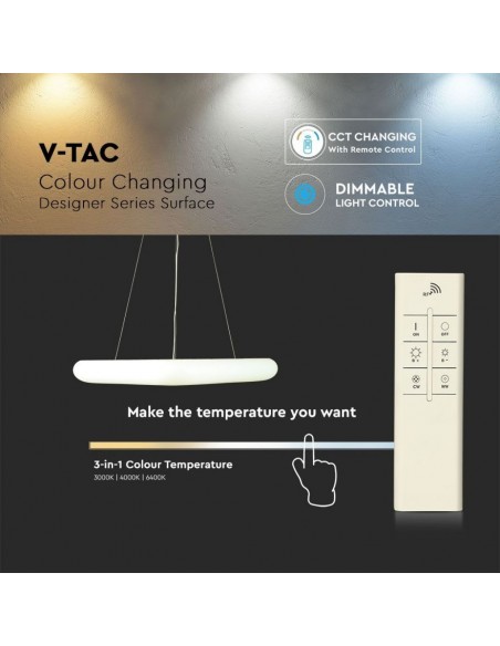 3963-Lampadario LED a Sospensione Quadrato  con Telecomando Cambio Colore  in  Corpo Bianco l cm hcm Dimmerabile-4