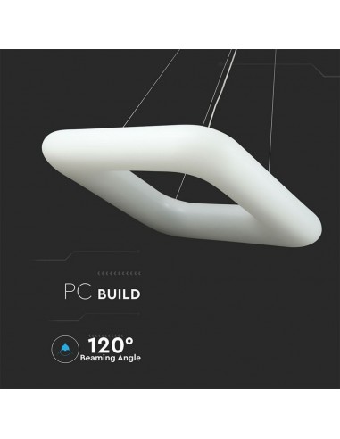 3963-Lampadario LED a Sospensione Quadrato  con Telecomando Cambio Colore  in  Corpo Bianco l cm hcm Dimmerabile-6