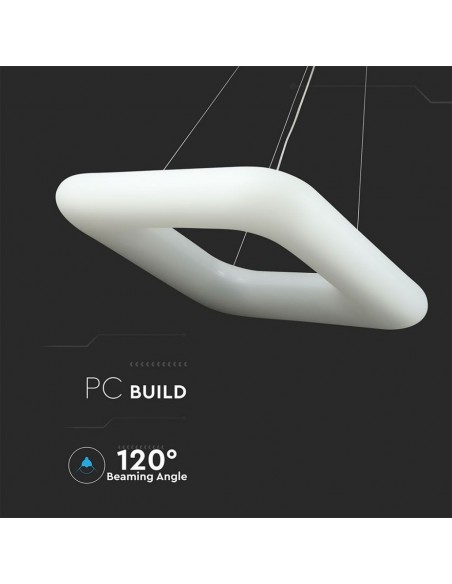 3963-Lampadario LED a Sospensione Quadrato  con Telecomando Cambio Colore  in  Corpo Bianco l cm hcm Dimmerabile-6