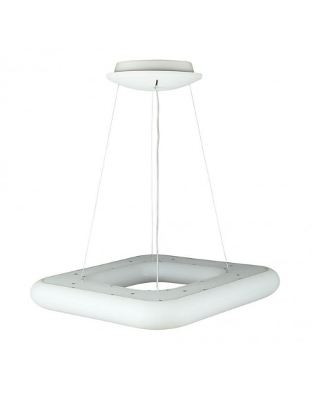 Lampadario LED a Sospensione Quadrato 42W con Telecomando Cambio 3 in 1 Corpo Bianco l: 60cm h:120cm Dimmerabile