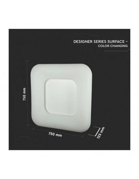 3973-Plafoniera LED Quadrata  con Telecomando CCT in Colore Bianco l cm h -2