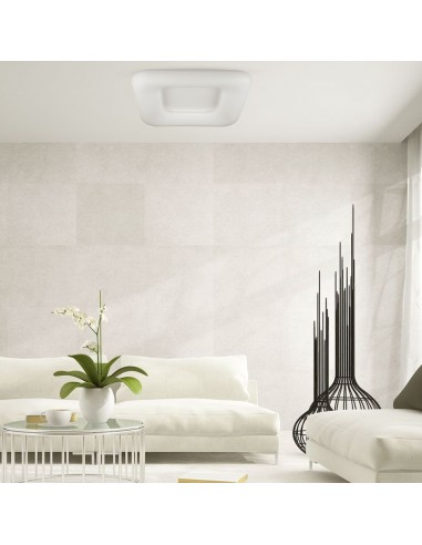 3973-Plafoniera LED Quadrata  con Telecomando CCT in Colore Bianco l cm h -3