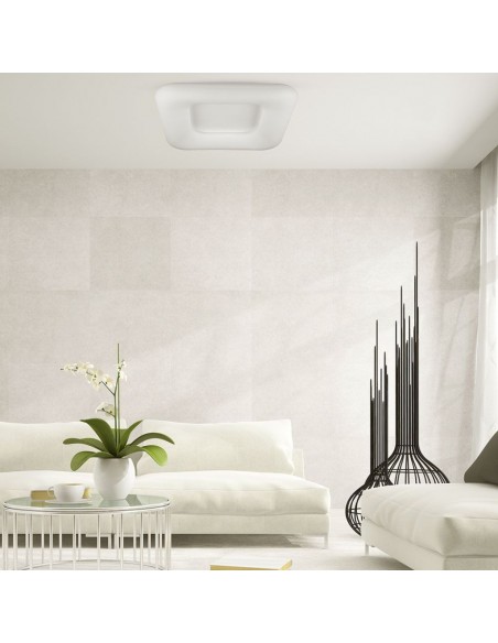 3973-Plafoniera LED Quadrata  con Telecomando CCT in Colore Bianco l cm h -3