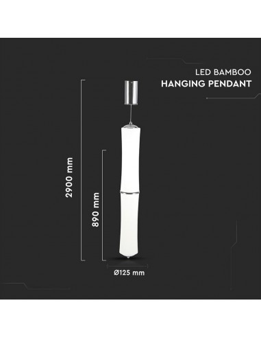 3981-Lampadario LED a Sospensione con Doppio Cilindro Verticale  Colore Bianco Satinato  Triac Dimmerabile-2