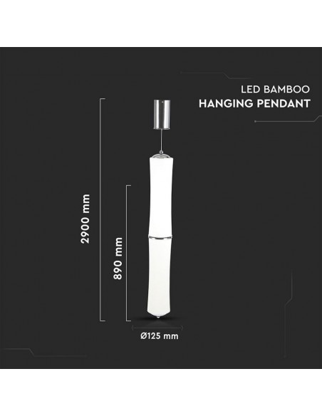 3981-Lampadario LED a Sospensione con Doppio Cilindro Verticale  Colore Bianco Satinato  Triac Dimmerabile-2
