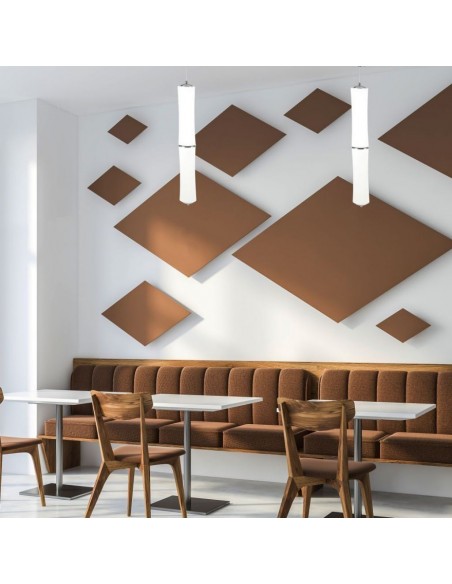 3981-Lampadario LED a Sospensione con Doppio Cilindro Verticale  Colore Bianco Satinato  Triac Dimmerabile-3