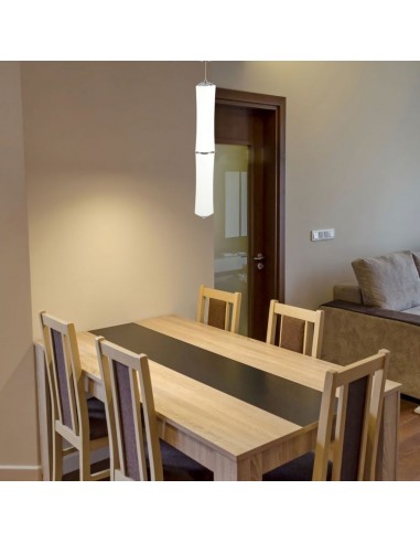 3981-Lampadario LED a Sospensione con Doppio Cilindro Verticale  Colore Bianco Satinato  Triac Dimmerabile-4