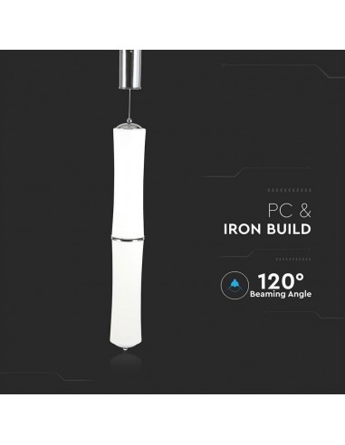 3981-Lampadario LED a Sospensione con Doppio Cilindro Verticale  Colore Bianco Satinato  Triac Dimmerabile-5