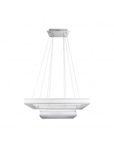 3986-Lampadario LED a Sospensione con  Rettangoli  in Metallo Colore Bianco  Triac Dimmerabile-1