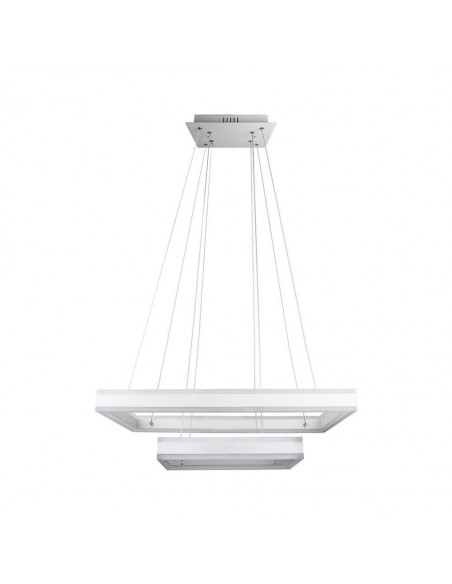 3986-Lampadario LED a Sospensione con  Rettangoli  in Metallo Colore Bianco  Triac Dimmerabile-1