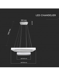 3986-Lampadario LED a Sospensione con  Rettangoli  in Metallo Colore Bianco  Triac Dimmerabile-1 2
