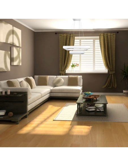 3986-Lampadario LED a Sospensione con  Rettangoli  in Metallo Colore Bianco  Triac Dimmerabile-3