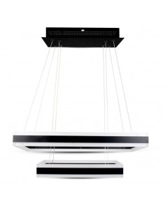 3987-Lampadario LED a Sospensione con  Rettangoli  in Metallo Colore Nero  Triac Dimmerabile-1