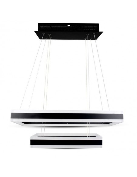 3987-Lampadario LED a Sospensione con  Rettangoli  in Metallo Colore Nero  Triac Dimmerabile-1