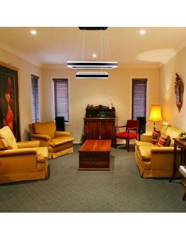 3987-Lampadario LED a Sospensione con  Rettangoli  in Metallo Colore Nero  Triac Dimmerabile-3