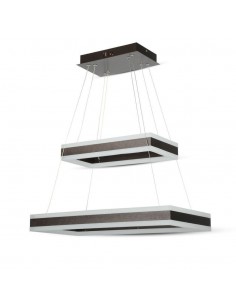 3988-Lampadario LED a Sospensione con  Rettangoli  in Metallo Colore Caffè  Triac Dimmerabile-1