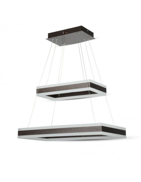 3988-Lampadario LED a Sospensione con  Rettangoli  in Metallo Colore Caffè  Triac Dimmerabile-1