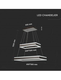 3988-Lampadario LED a Sospensione con  Rettangoli  in Metallo Colore Caffè  Triac Dimmerabile-1 2