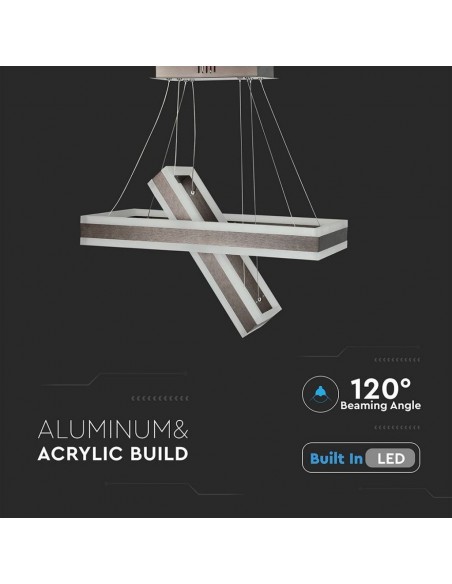 3988-Lampadario LED a Sospensione con  Rettangoli  in Metallo Colore Caffè  Triac Dimmerabile-4