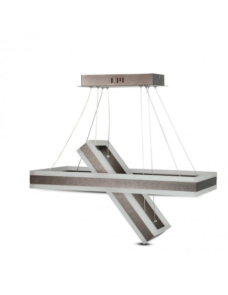3988-Lampadario LED a Sospensione con  Rettangoli  in Metallo Colore Caffè  Triac Dimmerabile-6