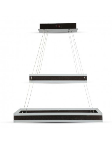 3988-Lampadario LED a Sospensione con  Rettangoli  in Metallo Colore Caffè  Triac Dimmerabile-7