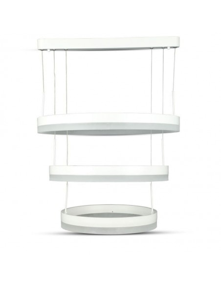 3989-Lampadario LED a Sospensione con  Cerchi  in Metallo Colore Bianco  Triac Dimmerabile-1