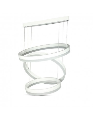 3989-Lampadario LED a Sospensione con  Cerchi  in Metallo Colore Bianco  Triac Dimmerabile-6
