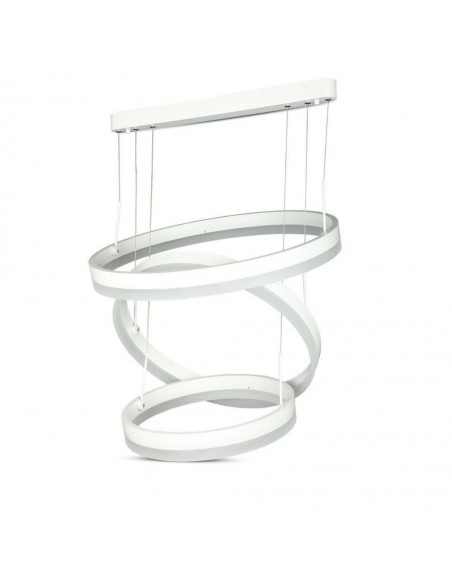 3989-Lampadario LED a Sospensione con  Cerchi  in Metallo Colore Bianco  Triac Dimmerabile-6