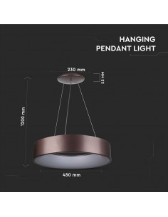 3994-Lampadario LED a Sospensione Circolare  in Metallo Colore Caffè  -1 2