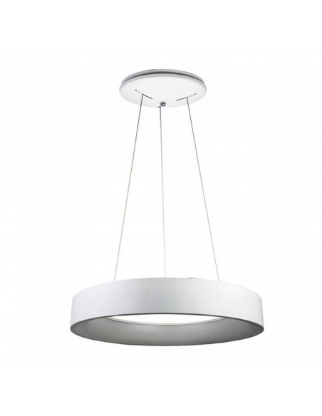 3995-Lampadario LED a Sospensione Circolare  in Metallo Colore Bianco  -1