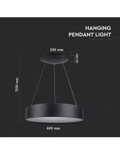 3996-Lampadario LED a Sospensione Circolare  in Metallo Colore Nero  -1 2