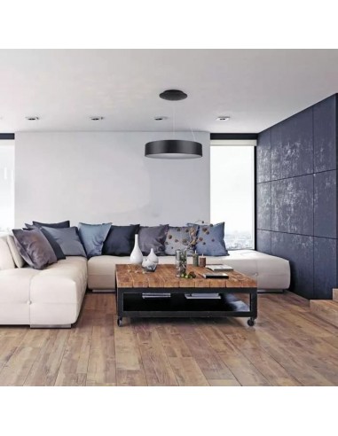 3996-Lampadario LED a Sospensione Circolare  in Metallo Colore Nero  -3