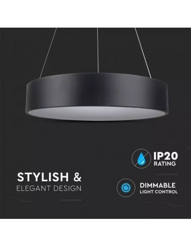 3996-Lampadario LED a Sospensione Circolare  in Metallo Colore Nero  -5