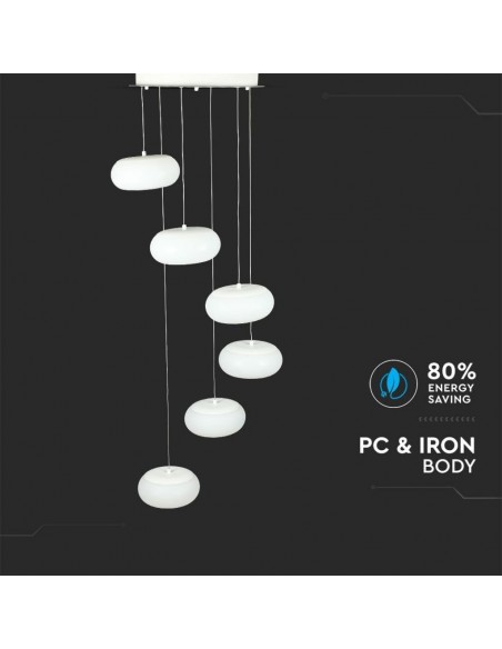 40011-Lampadario LED a Sospensione Composto da  Tondi  in Metallo Colore Bianco  Triac Dimmerabile-5