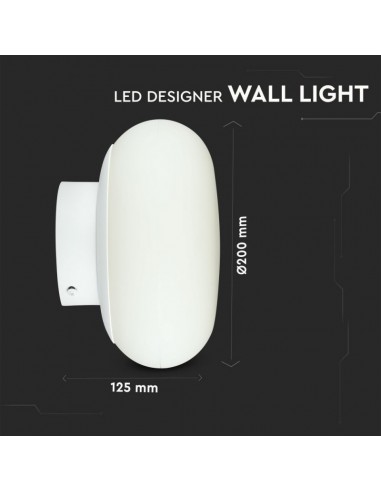 40041-Lampada LED da Muro Rotonda  Colore Bianco  IP Triac Dimmerabile-2