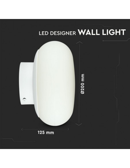 40041-Lampada LED da Muro Rotonda  Colore Bianco  IP Triac Dimmerabile-2