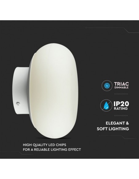 40041-Lampada LED da Muro Rotonda  Colore Bianco  IP Triac Dimmerabile-7