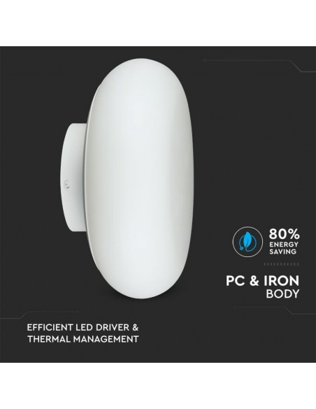 40051-Lampada LED da Muro Rotonda  Colore Bianco  IP Triac Dimmerabile-5