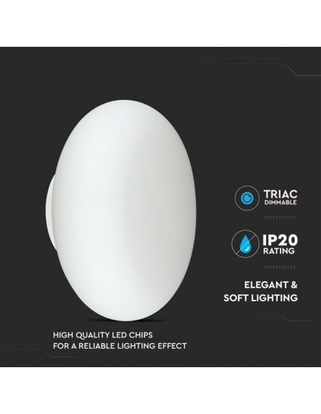 40051-Lampada LED da Muro Rotonda  Colore Bianco  IP Triac Dimmerabile-6