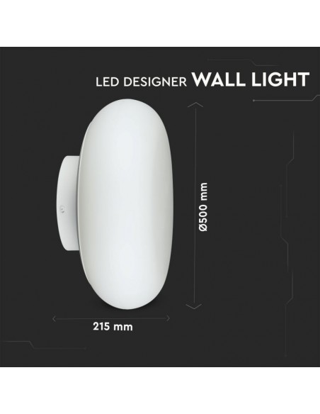 40061-Lampada LED da Muro Rotonda  Colore Bianco  IP Triac Dimmerabile-2