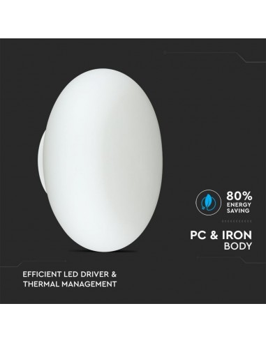 40061-Lampada LED da Muro Rotonda  Colore Bianco  IP Triac Dimmerabile-5