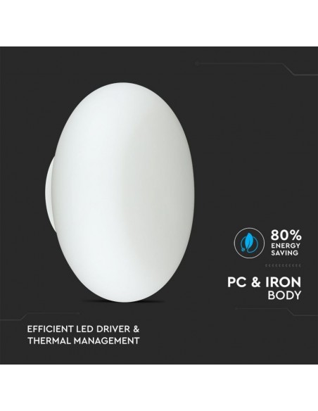 40061-Lampada LED da Muro Rotonda  Colore Bianco  IP Triac Dimmerabile-5