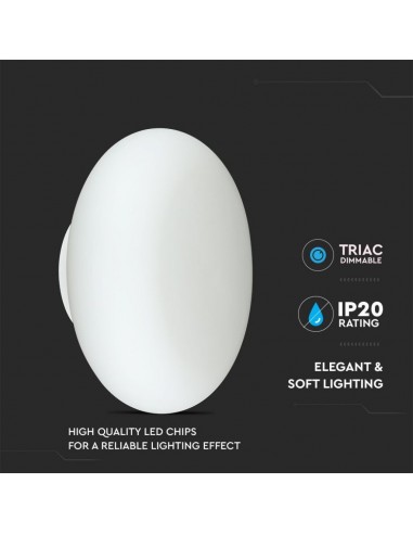 40061-Lampada LED da Muro Rotonda  Colore Bianco  IP Triac Dimmerabile-6