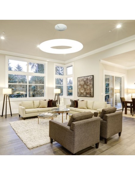 40101-Lampadario LED a Sospensione Circolare  Colore Bianco  Triac Dimmerabile-3