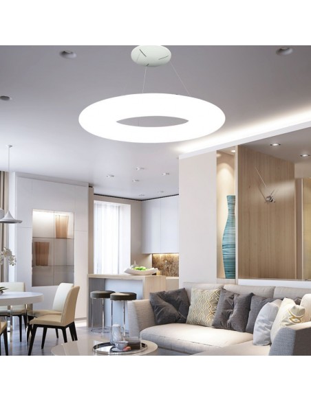 40101-Lampadario LED a Sospensione Circolare  Colore Bianco  Triac Dimmerabile-4