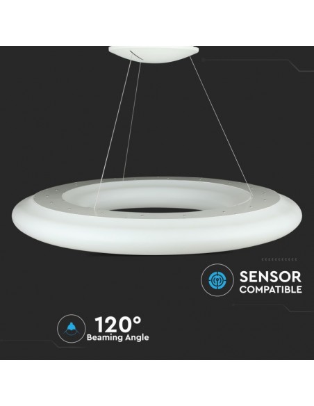 40101-Lampadario LED a Sospensione Circolare  Colore Bianco  Triac Dimmerabile-6